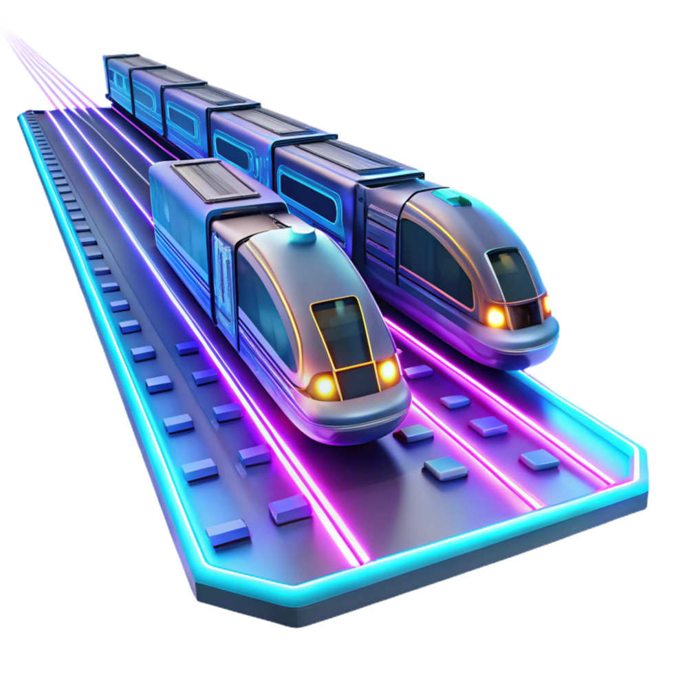 impressive vintage Futuristic High-Speed Rail Next-Gen Transportation high resolution png