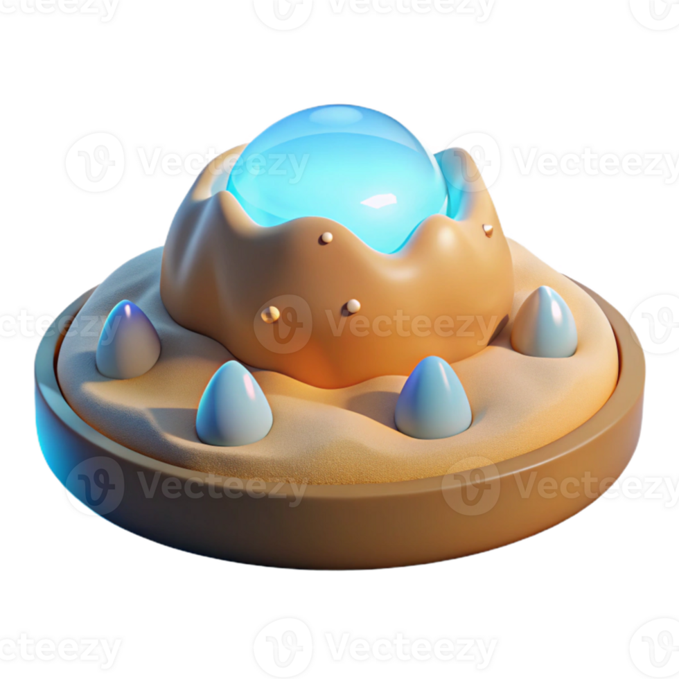 wonderful contemporary 3D Render Glowing Orb Fantasy Scene high resolution png