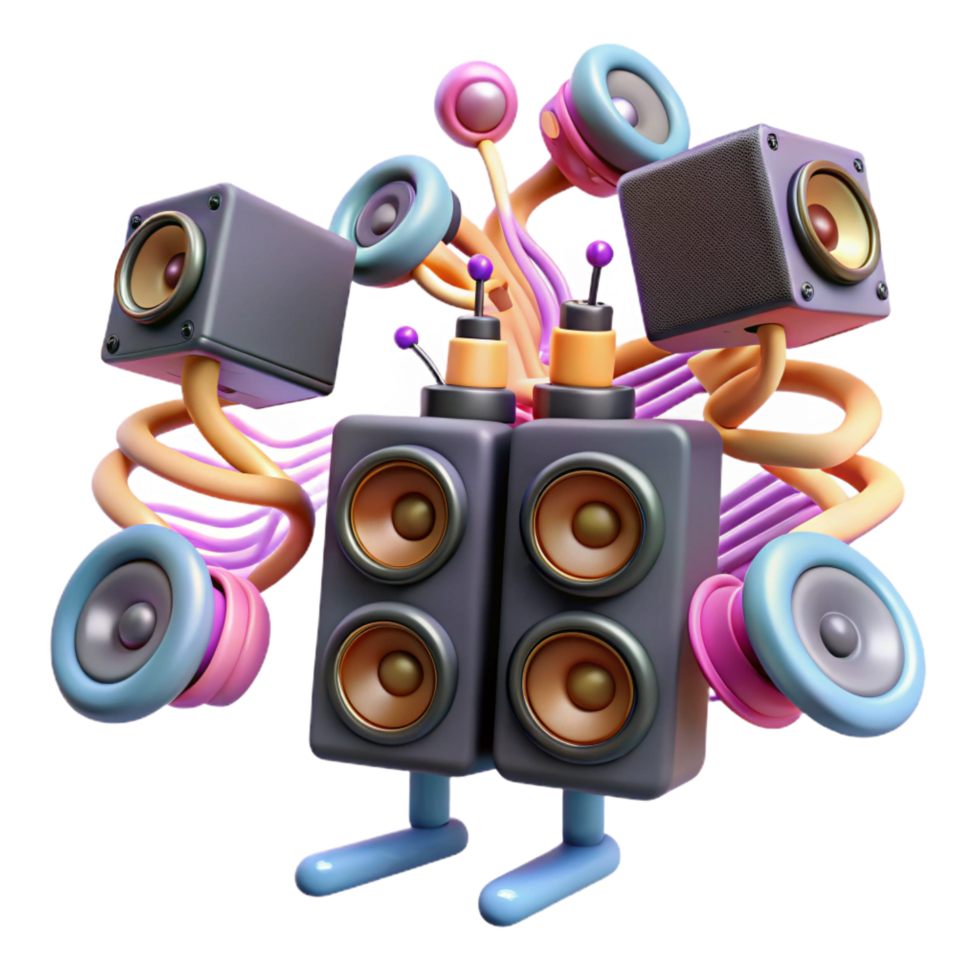 vibrant classic Groovy Speaker Character Audio System Fun genuine png