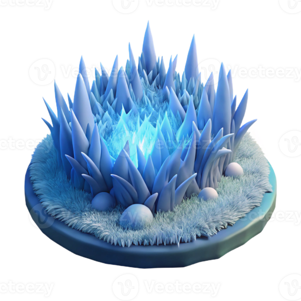 extraordinary classic Icy Crystal Cluster 3D Render high quality png