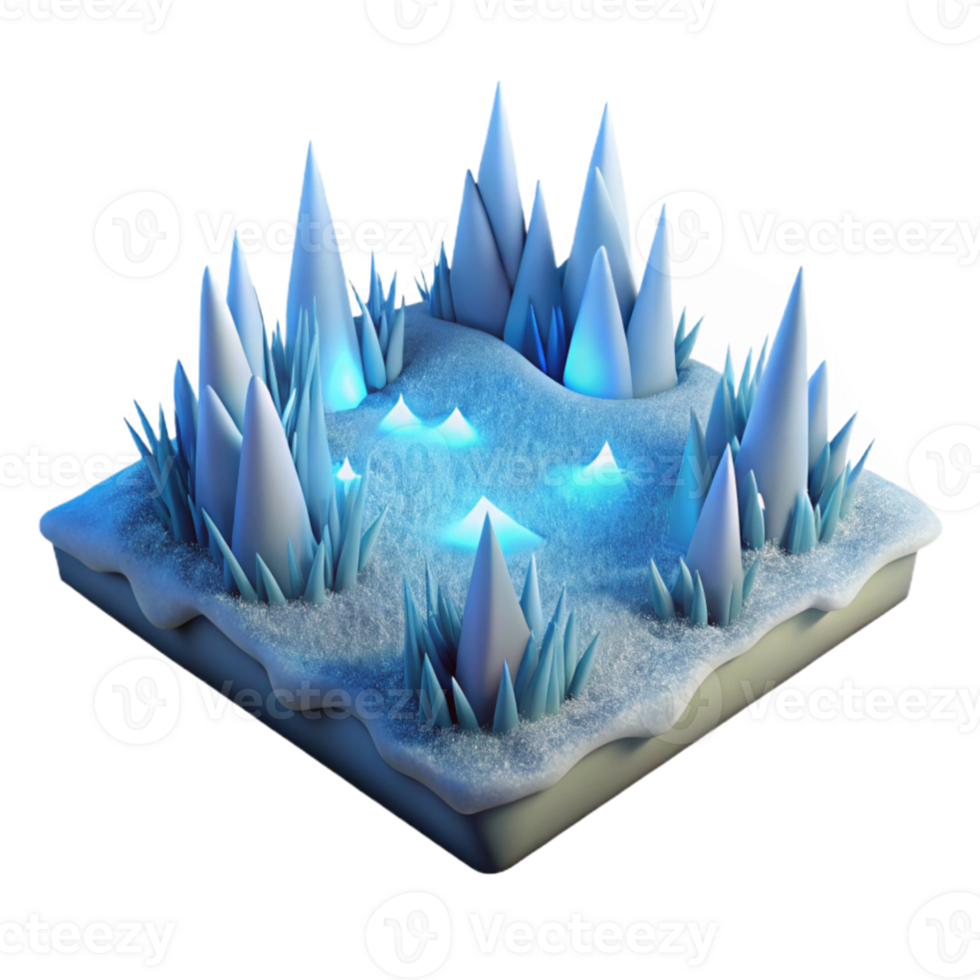 stunning abstract Icy Peaks 3D Game Asset 4K png