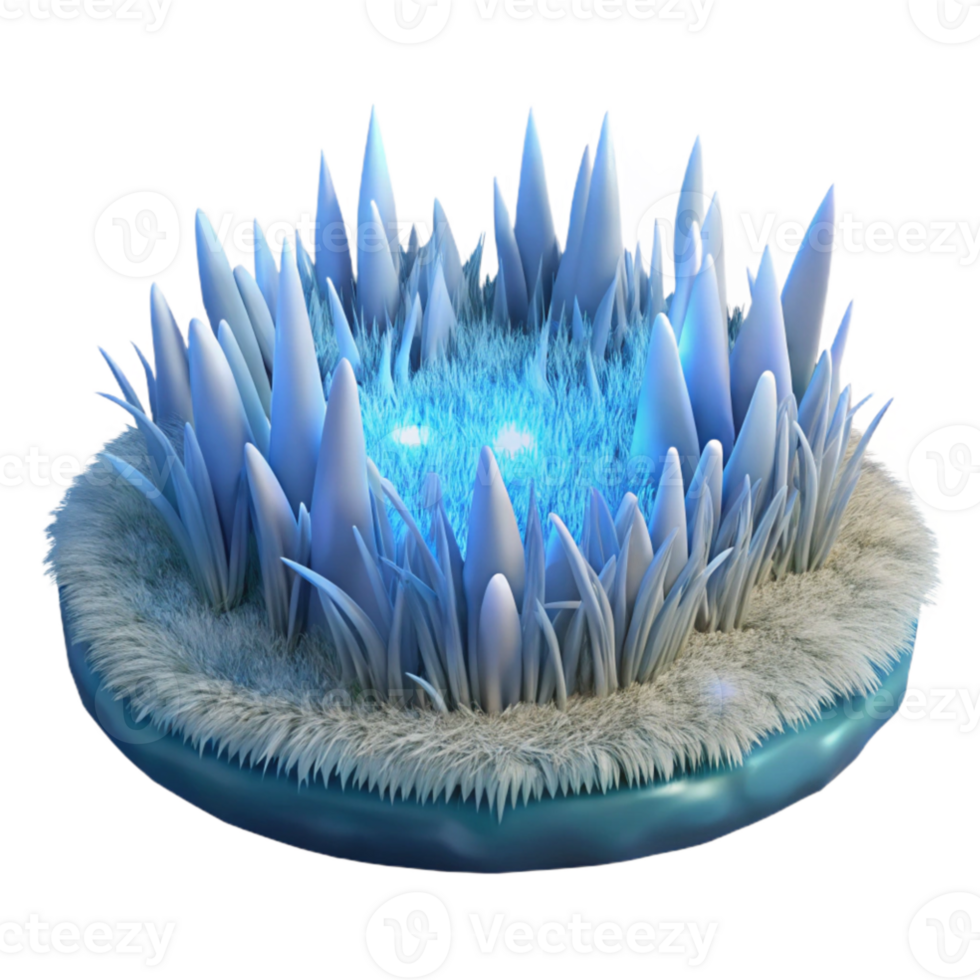 serene modern Glowing Ice Crystals 3D Render exclusive png