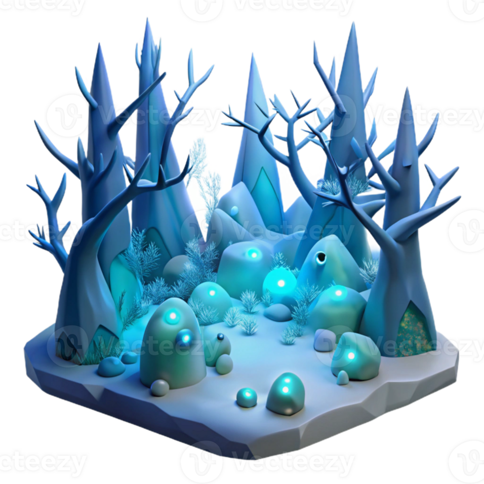 impressive modern Enchanted 3D Winter Forest Illustration exclusive png