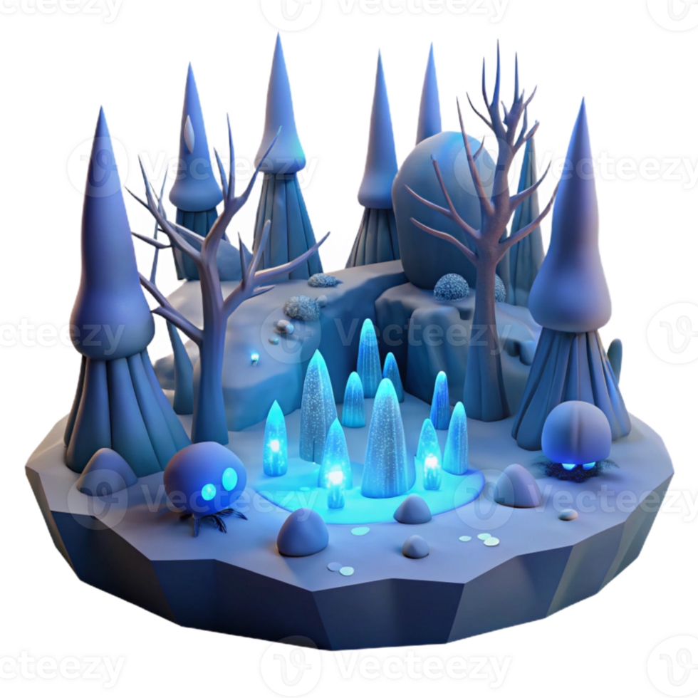 elegant traditional Enchanted 3D Winter Forest Illustration exclusive png