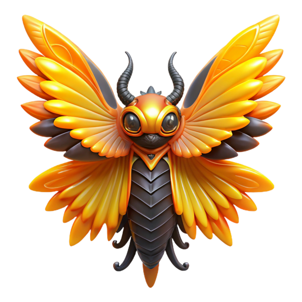 magnificent rustic Golden Winged Creature Fantasy Insect Art high resolution png