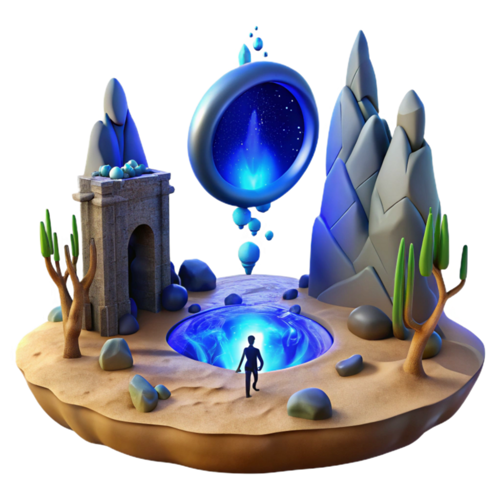 dramatic abstract Mystical Portal Fantasy Island Adventure exclusive png