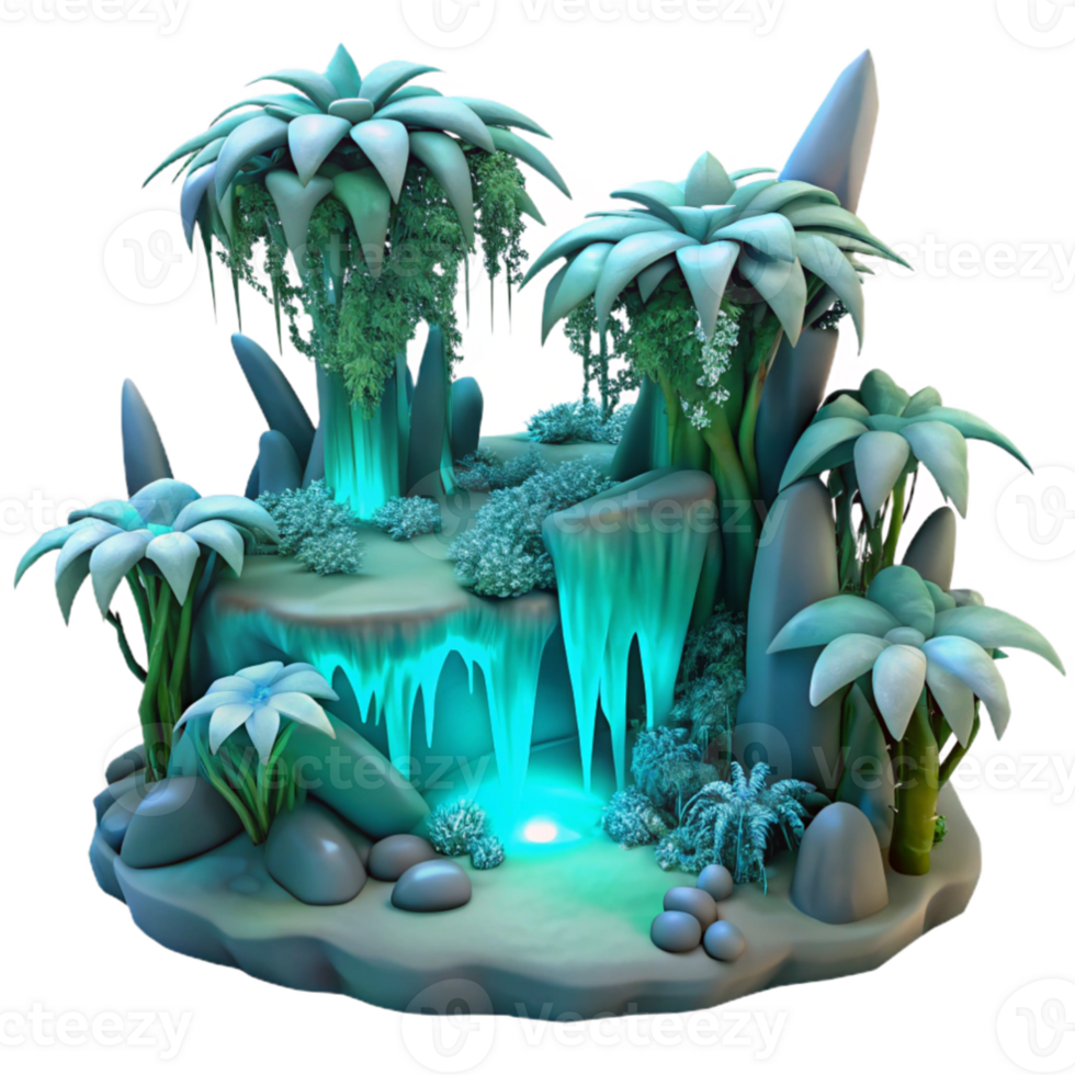 impressive classic Enchanted 3D Grotto Illustration authentic png