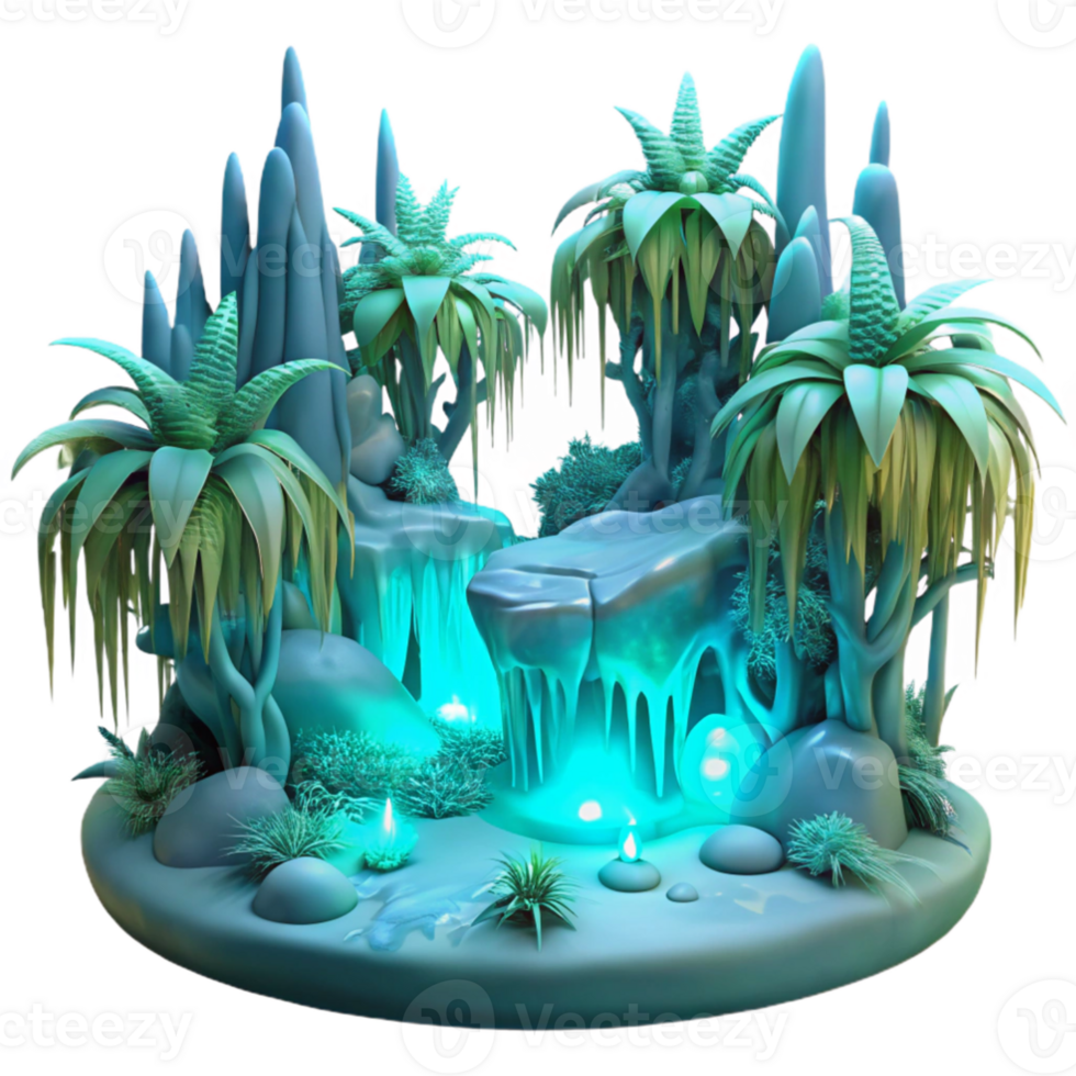 beautiful vintage Enchanted 3D Fantasy Landscape genuine png