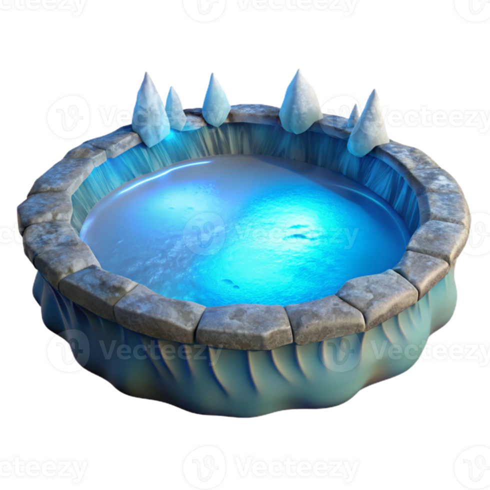 impressive abstract Glowing Blue Pool 3D Render genuine png