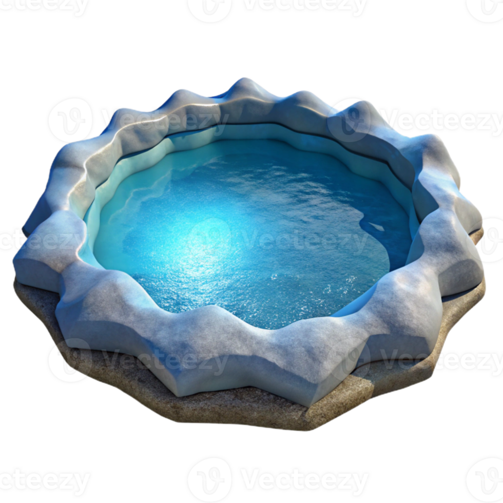 extraordinary contemporary Icy Pool 3D Render 4K png