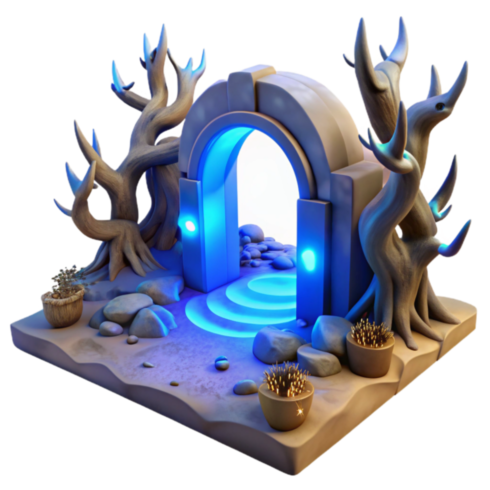 serene minimalist Mystical Portal Glowing Archway to Another Realm high quality png
