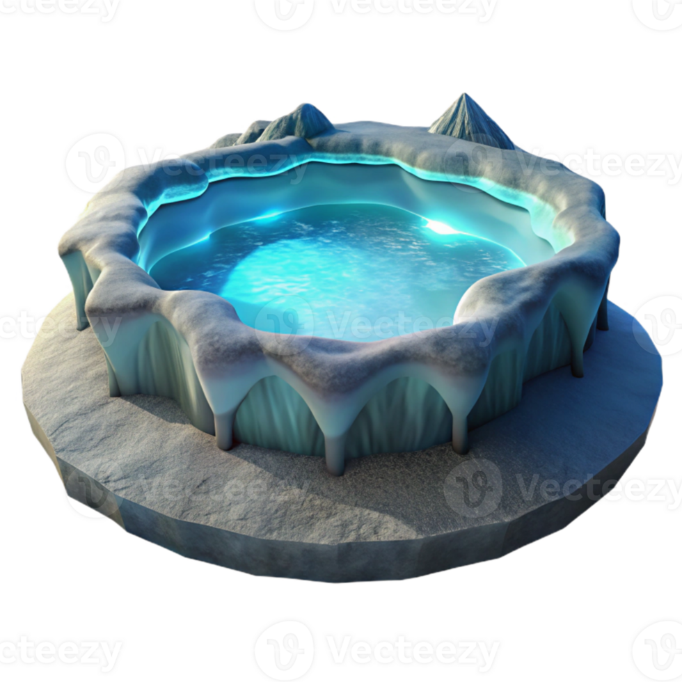 magnificent classic Icy Pool 3D Render premium png
