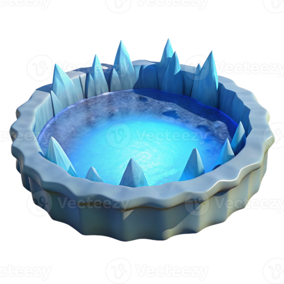 dramatic modern Frozen Pool 3D Render exclusive png