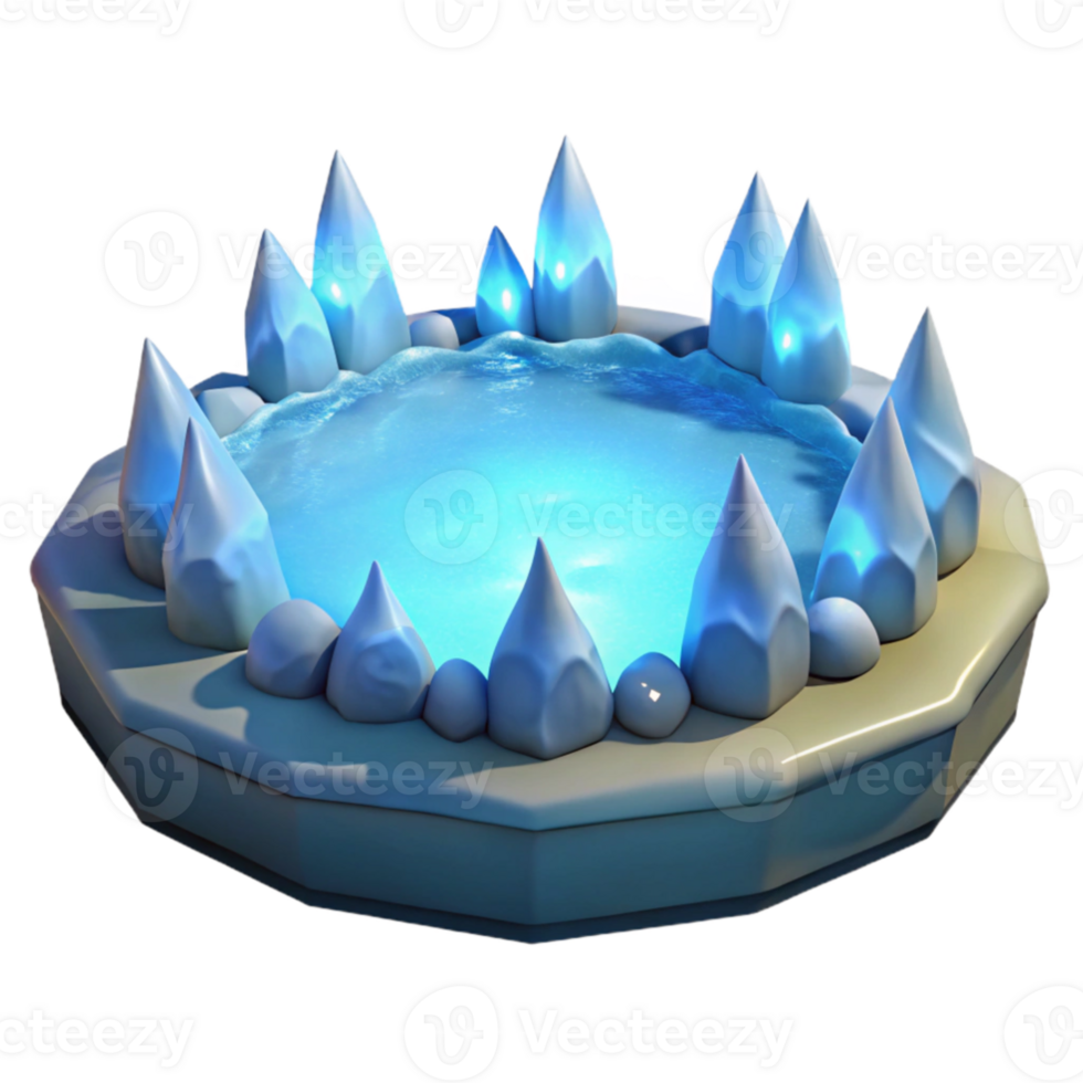 dramatic traditional Icy Pool 3D Render original png