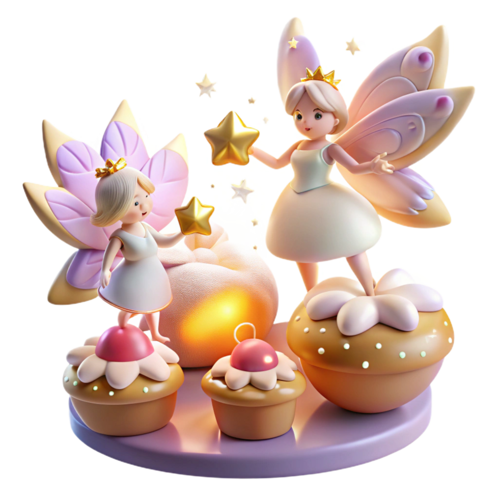 impressive abstract Enchanted Fairy Cupcake Musical Figurine exclusive png