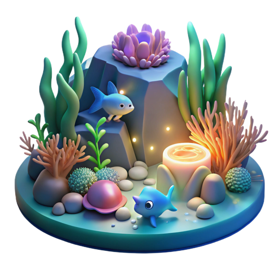 serene classic Undersea Glow 3D Render of Ocean Scene authentic png