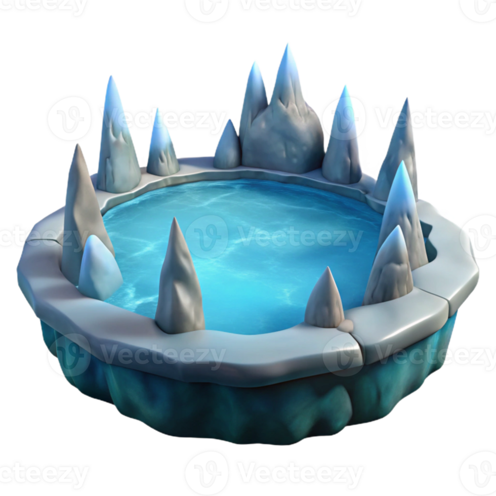 vibrant traditional Frozen Lake 3D Model exclusive png