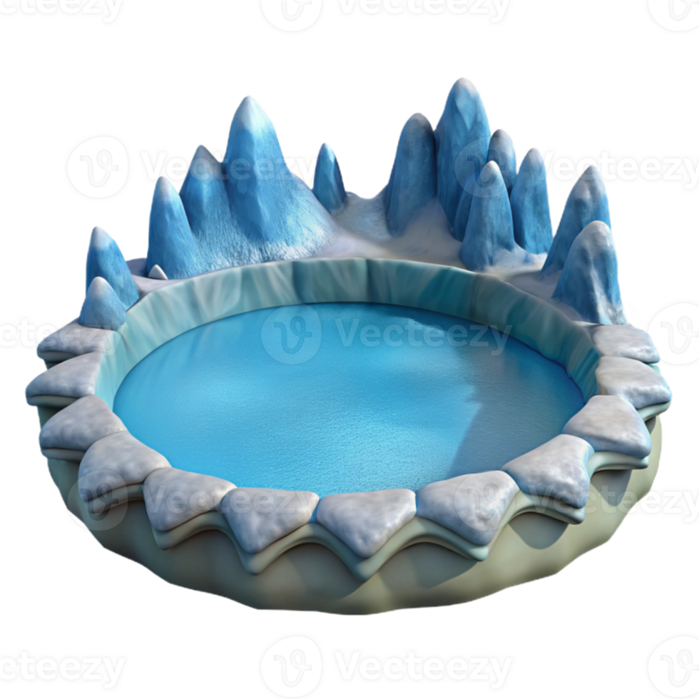 wonderful contemporary Icy Pond 3D Render exclusive png