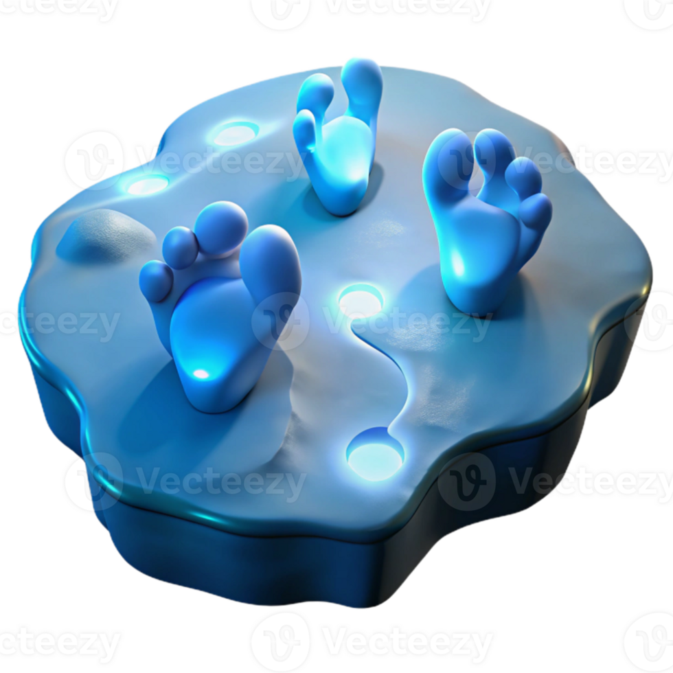beautiful artistic Glowing Feet in Abstract 3D Render exclusive png