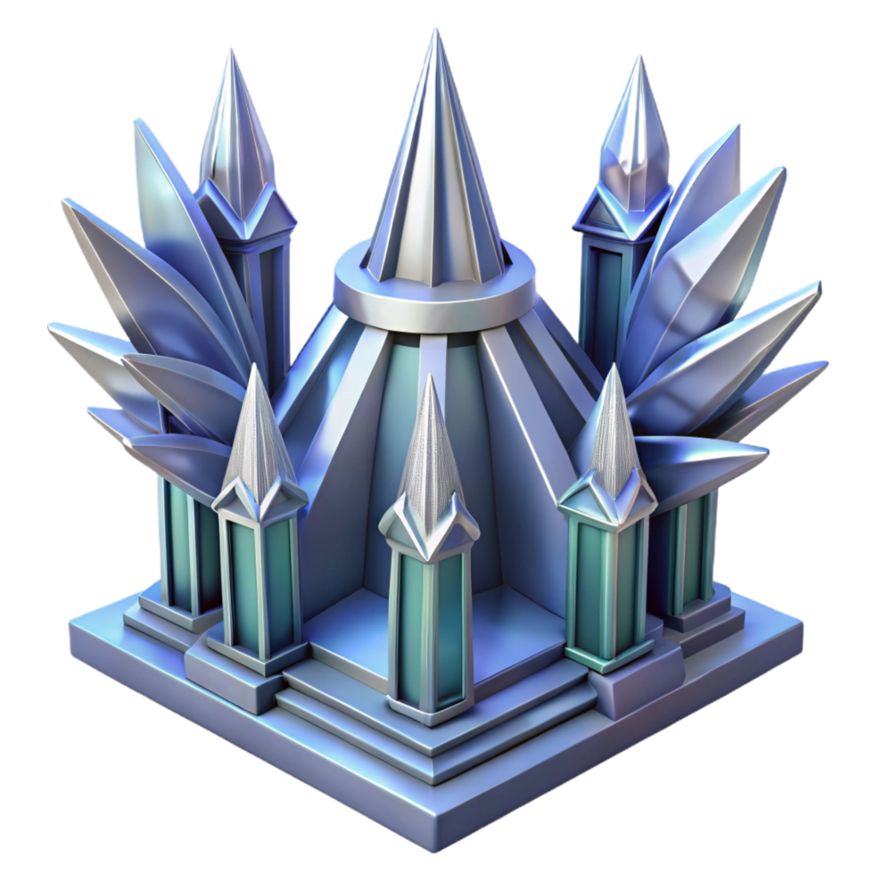 magnificent traditional Crystalline Palace 3D Render of Fantasy Architecture premium png