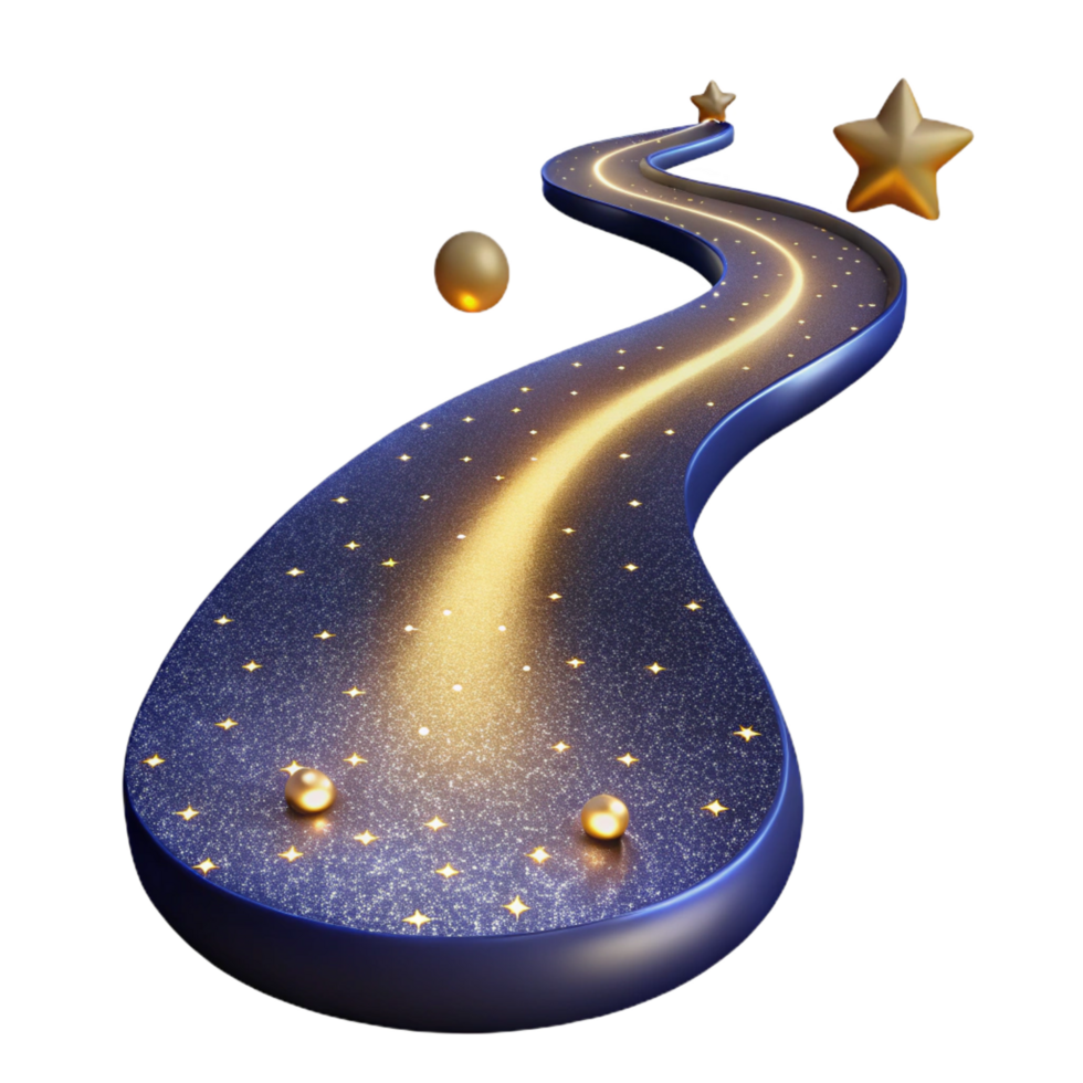 vibrant modern Starlit Path to Success A Journey of Growth and Achievement 4K png