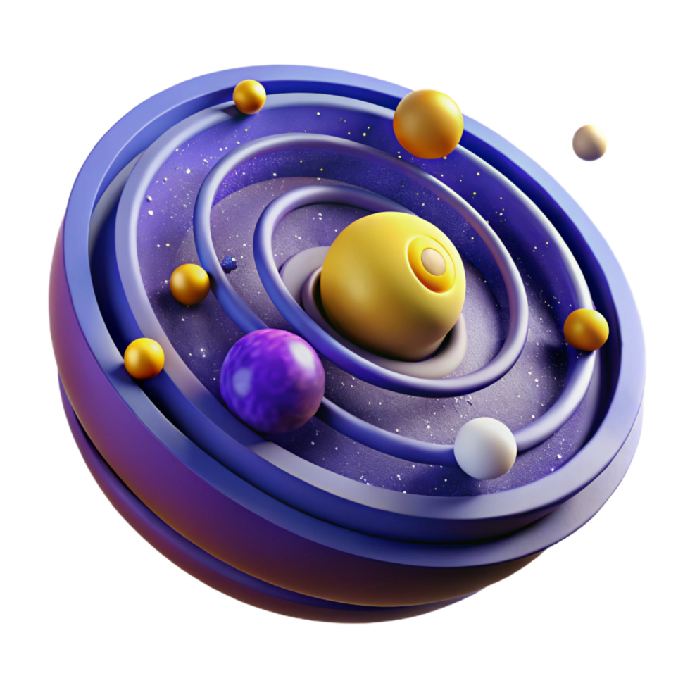 magnificent artistic Cosmic Sphere 3D Render of Planetary System professional png