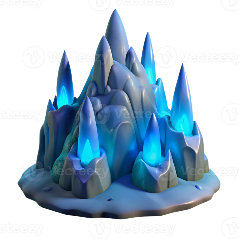 magnificent minimalist Icy Peak 3D Model detailed png
