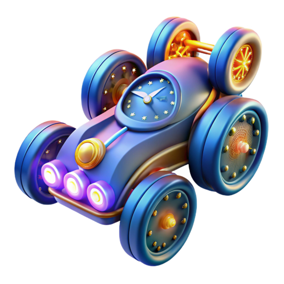impressive minimalist Vintage Clockwork Racer A 3D Render exclusive png