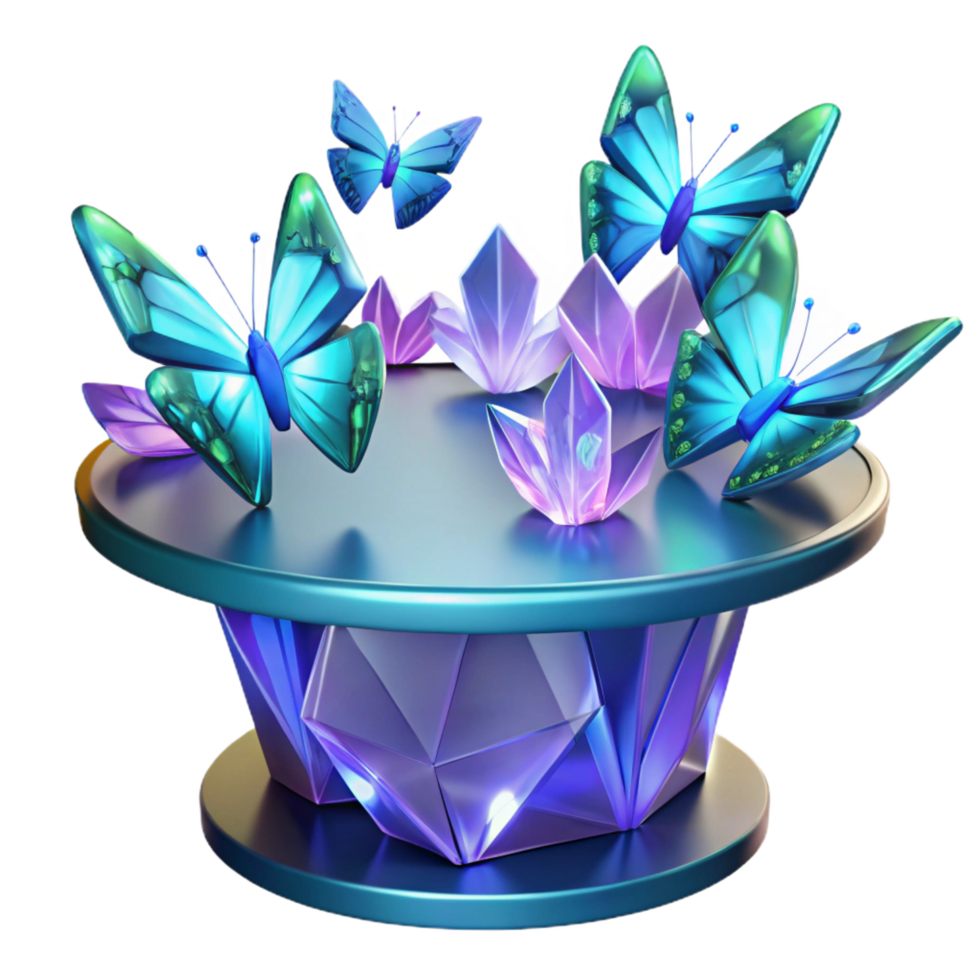 wonderful traditional Crystalline Tabletop with Vibrant Butterflies exclusive png