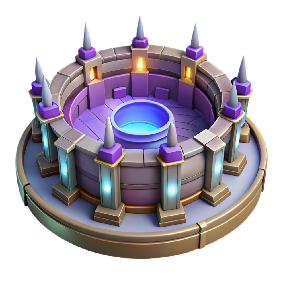 serene creative Circular Arena Fantasy Game Battleground Design genuine png