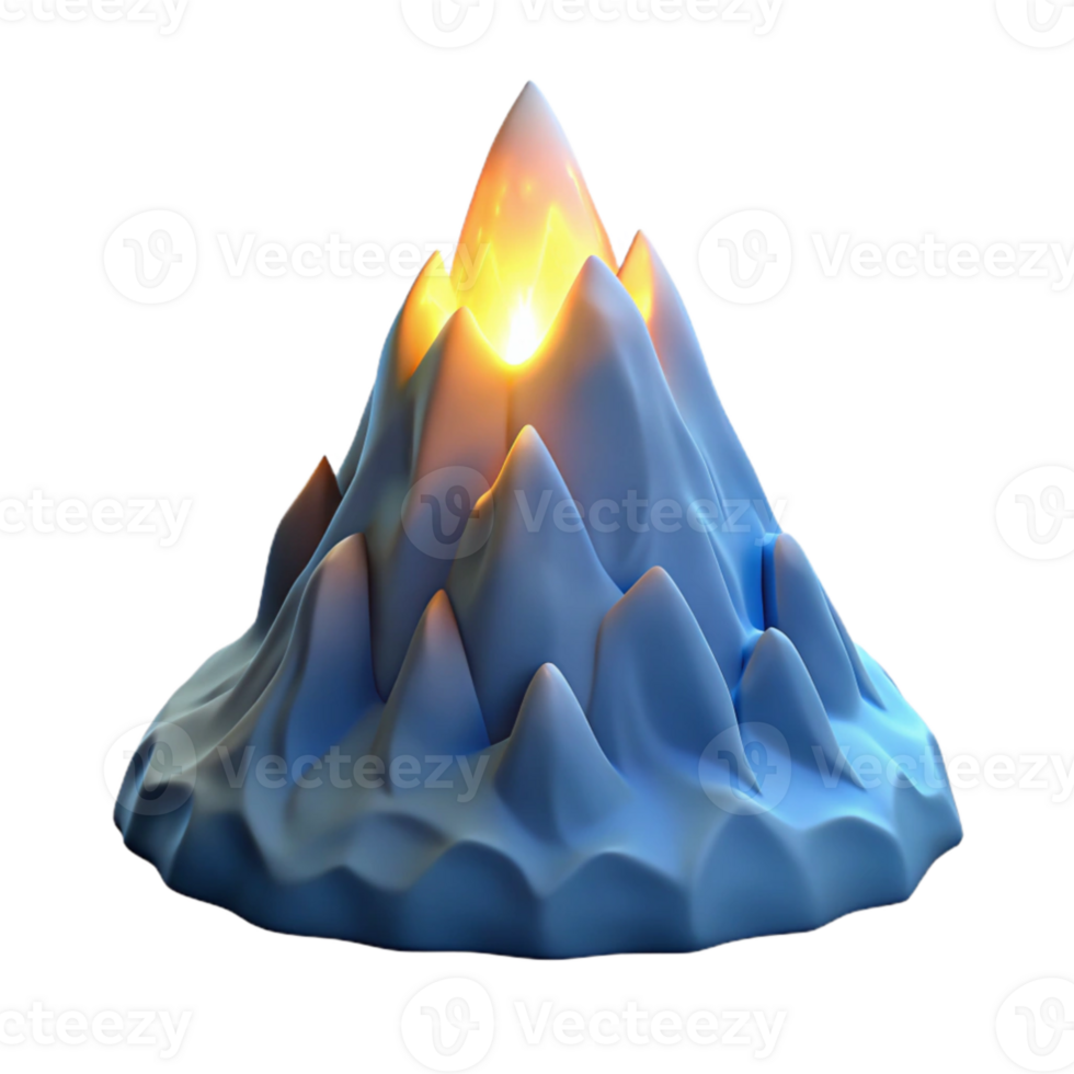elegant minimalist Glowing Peak 3D Render genuine png