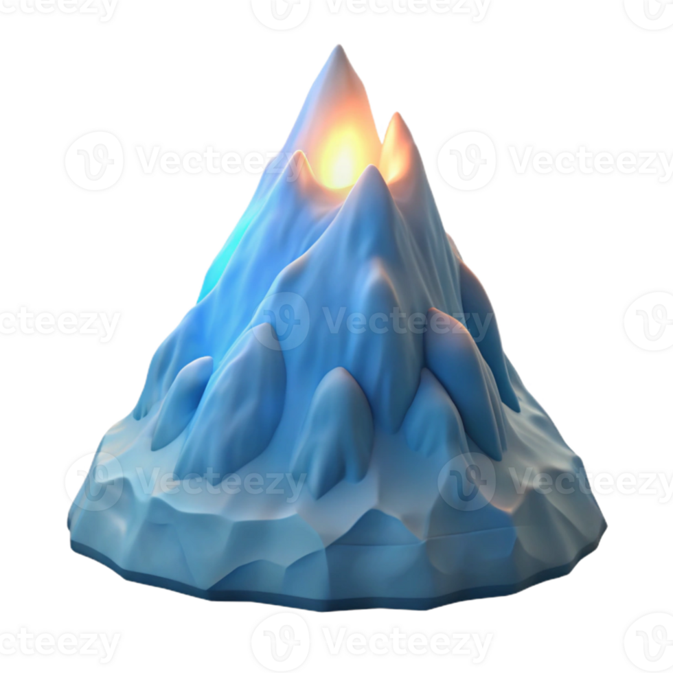 extraordinary traditional Glowing 3D Mountain Illustration exclusive png