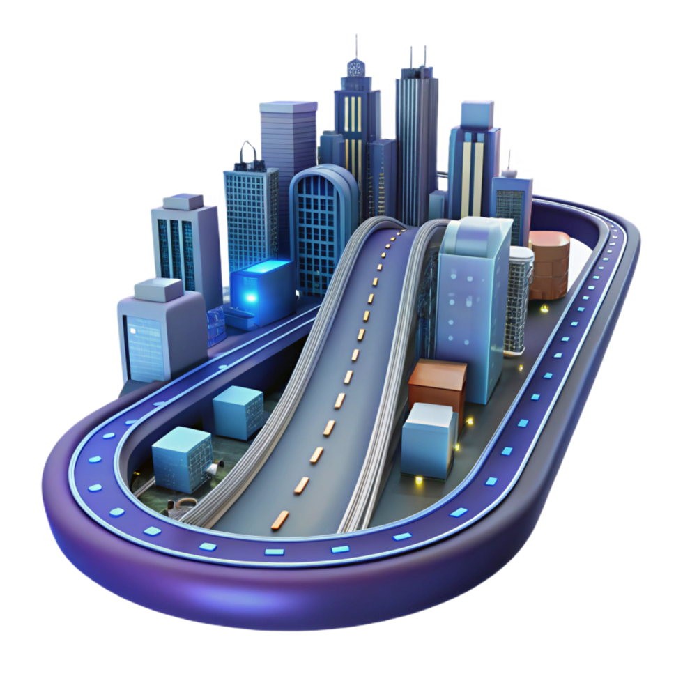 stunning contemporary Smart City Infrastructure Elevated Roads Urban Development professional png