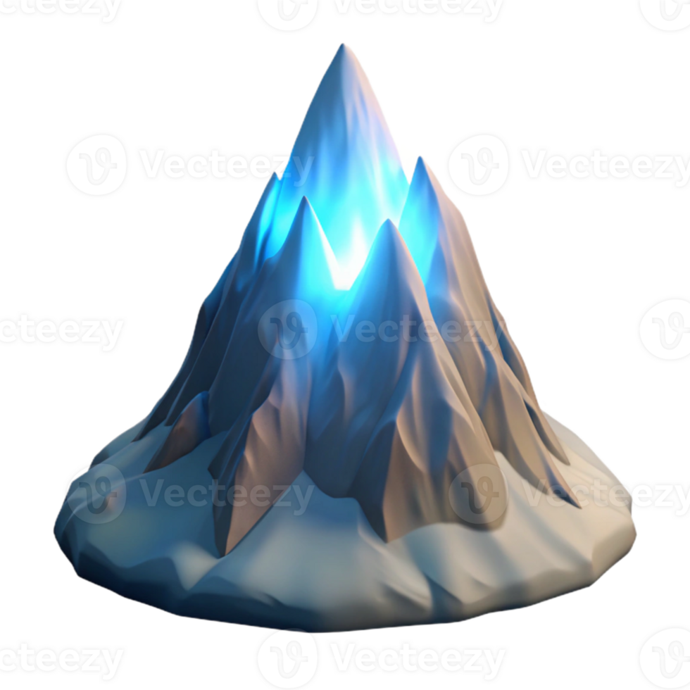 wonderful modern Glowing 3D Mountain Peak Illustration detailed png