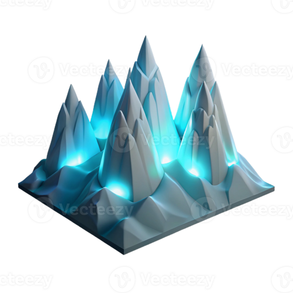 magnificent traditional 3D Abstract Mountain Range Illustration authentic png