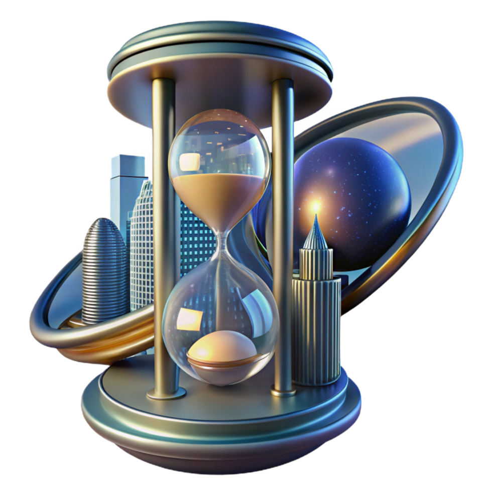 stunning rustic Time, Cityscapes, and the Cosmos A 3D Render genuine png
