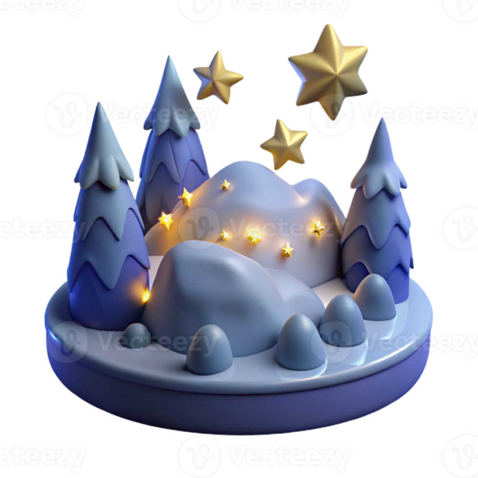 impressive abstract Enchanted 3D Winter Scene high resolution png