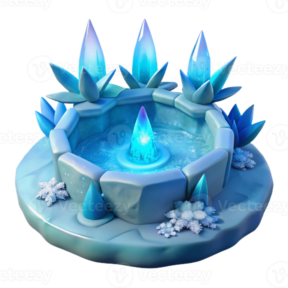 impressive abstract Enchanted Crystal Pond 3D Render high resolution png