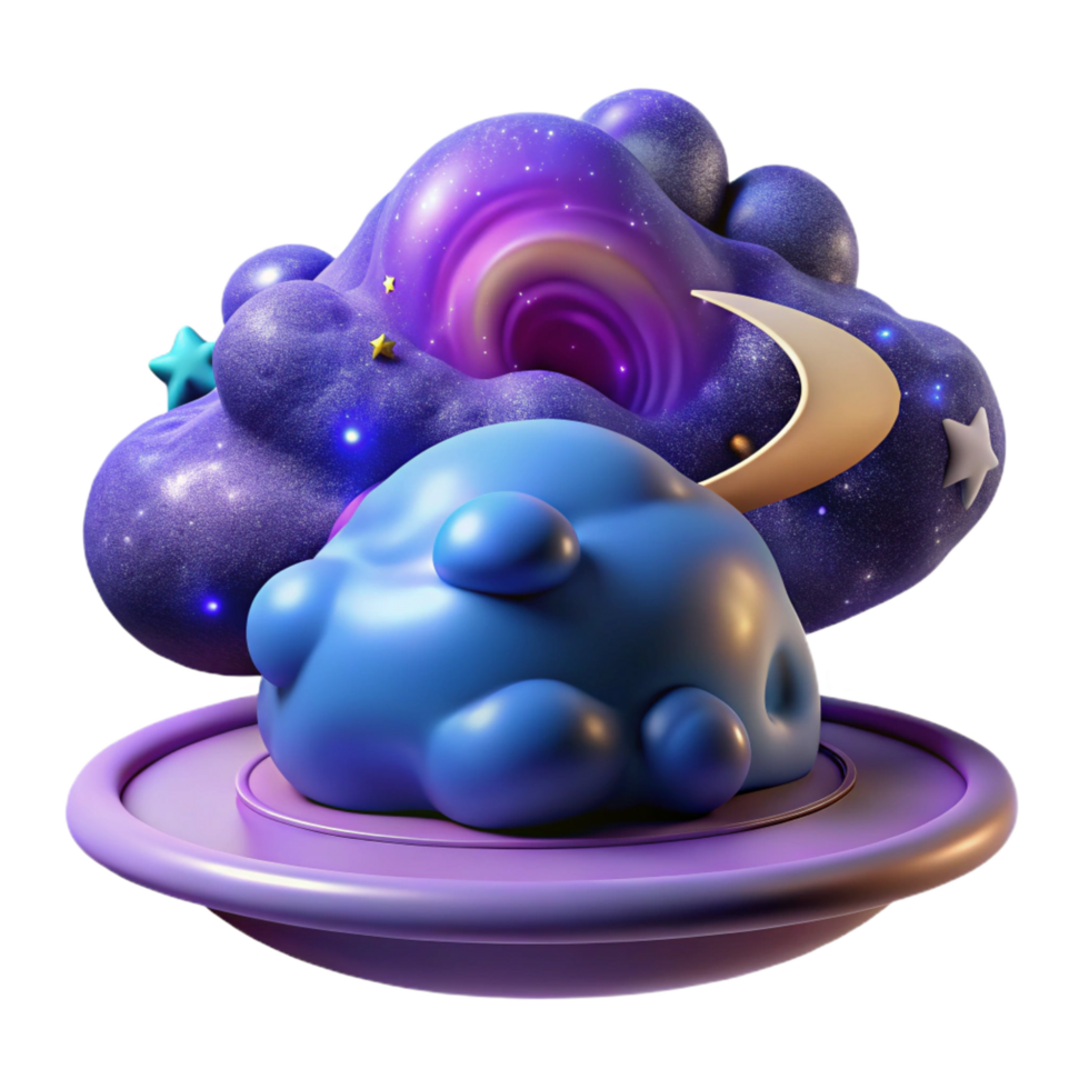 vibrant artistic Cosmic Cloud Nebula 3D Render of Abstract Space premium png