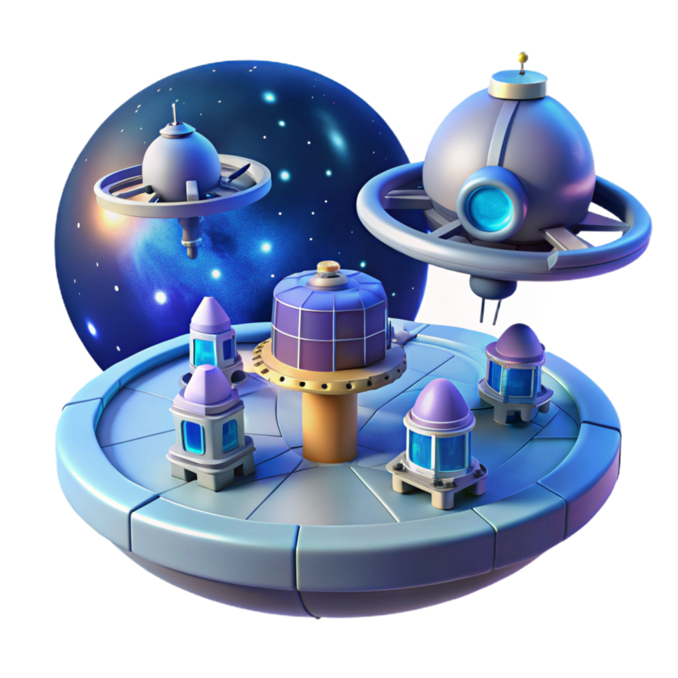 magnificent artistic Space Station Futuristic Orbital Habitat authentic png