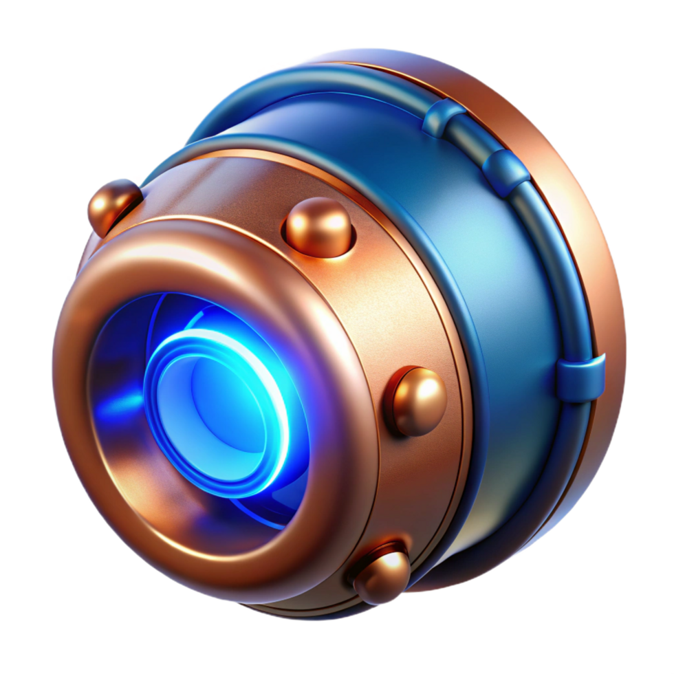 serene creative Futuristic Metal Orb with Glowing Core authentic png