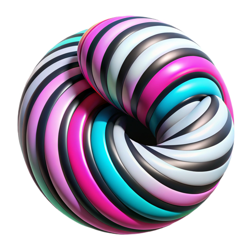 wonderful creative Abstract Twisted Striped Sphere premium png