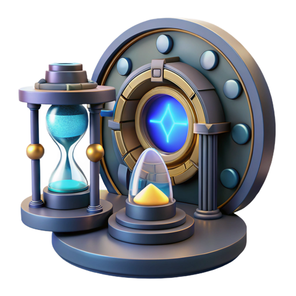 stunning classic Futuristic Timepiece Hourglass, Portal, and Sands of Time original png