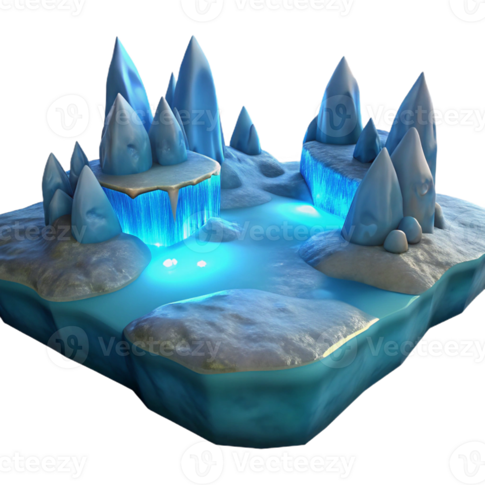 wonderful creative Enchanted Ice Cave 3D Render professional png