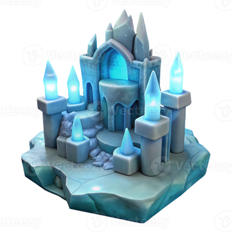 magnificent abstract Icy Castle 3D Render exclusive png