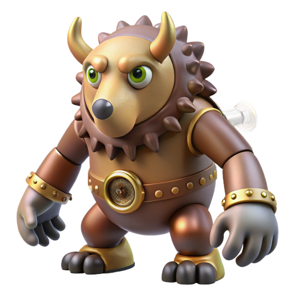 beautiful abstract Mechanical Minotaur 3D Render of Robotic Creature genuine png