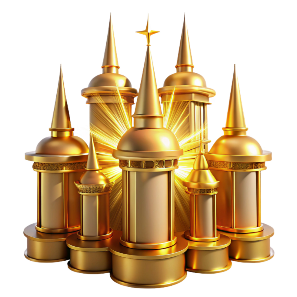 serene abstract Golden Castle A Radiant Architectural Fantasy high quality png