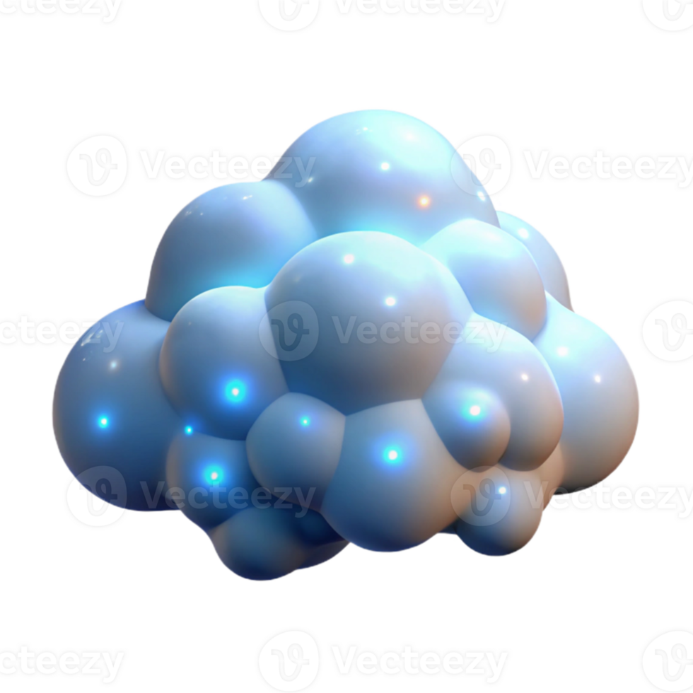 vibrant abstract 3D Abstract Cloud Illustration 4K png