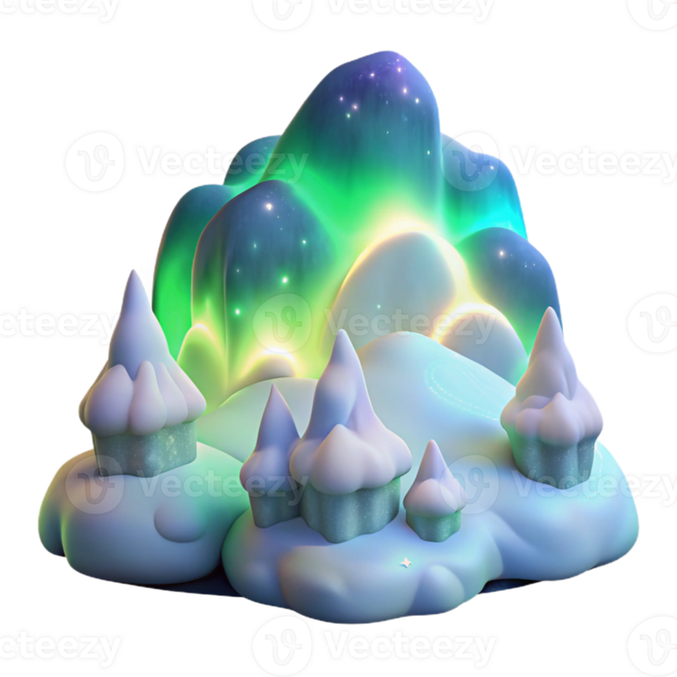 vibrant rustic Enchanted Winter 3D Render high quality png