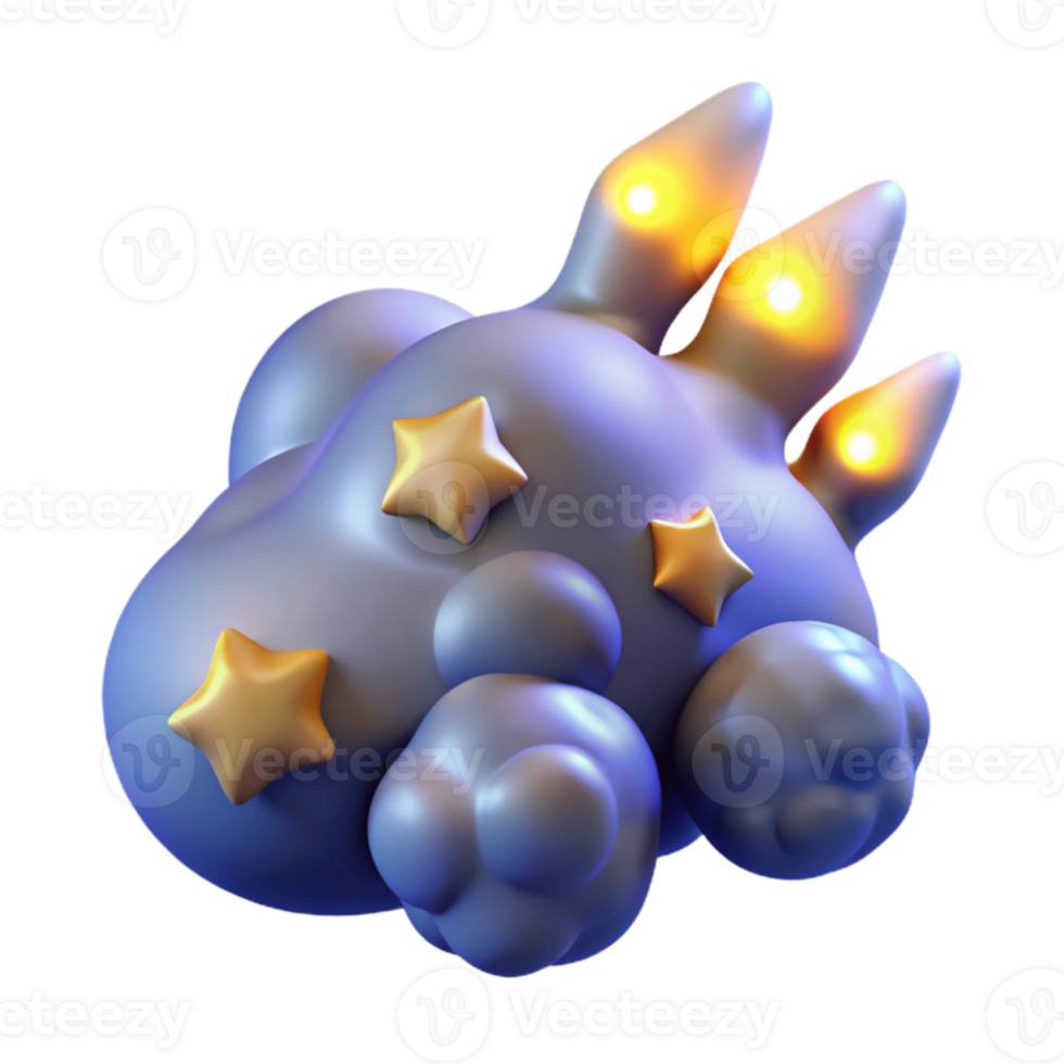 stunning contemporary 3D Render Starry Cloud authentic png